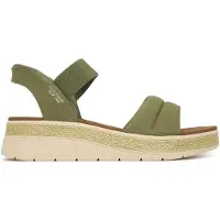 SKECHERS for woman. 114413 Slip-ins Bobs Sun Ray sandals olive green (37), Flat, 3 to 5 cm, None, Casual