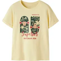 Name it T-skjorte - NkmVux - Double Cream/Skate - - 6 år (116) - T-skjorte
