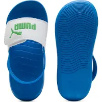 Puma Popcat 20 Backstrap Kids' Sandals, Shoes, White/Green Fruit/Racing Blue, 33