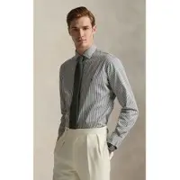 Ralph Lauren for man. 710P01398009 Custom Fit poplin shirt with grey stripes (XS), Casual, Cotton, Classic, Long sleeve