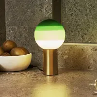 Marset bordlampe Dipping Light, høyde 22 cm, grønn/messing