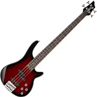 Gear4Music Chicago Bassgitar fra Trans Red Burst