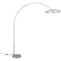 TRIO LED-gulvlampe Amador, nikkelfarget, høyde 205 cm Metall