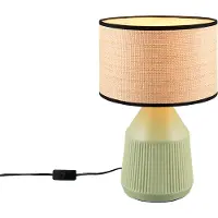 Reality Bordlampe Formentera, grønn/beige, høyde 43 cm Keramikk/papir