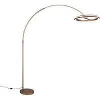 TRIO LED-gulvlampe Amador, kaffebrun, høyde 205 cm metall