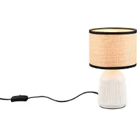 Reality Bordlampe Formentera, hvit/beige, høyde 27 cm Keramikk/papir