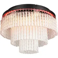 Reality LED-taklampe Vono, svart/klar, Ø 40 cm, CCT, RGB-fjernkontroll