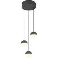 Reality LED-hengelampe Senta, antrasitt, Ø 25 cm, 3000 K, 3 lyskilder.