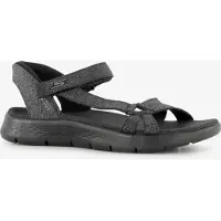 SKECHERS for woman. 141481 Slip-ins Sandals: GO WALK Flex - Illuminate black (38), Flat, 1 to 3 cm, Velcro, Casual