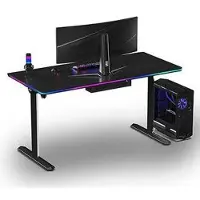 Ultradesk QUEST skrivebord svart 140x70 cm svarte ben