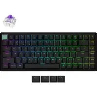 Keychron K2 HE Wireless Tri-Mode Hot Swap QMK Gateron 2.0 Purple Magnetic Switch Black - Gamingtastatur - Nordisk - Svart