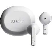 Sudio A3 true wireless in-ear-hodetelefoner / ørepropper med Bluetooth 5.4 og ladeetui – Hvit