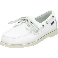 Sebago for woman. 7000530 Portland leather loafers white (39), Flat, Laces, Casual