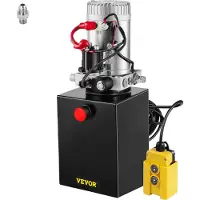 Vevor 6L hydraulisk pumpe enkeltvirkende hydraulisk enhet DC12V, enkeltvirkende hydraulisk kraftpakke tank håndpumpe 6 liter 3200 PSI maks 6 portkontakt
