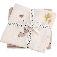 Done by Deer Stoffklutene - 2-pack - 120x120 cm - Lalee Powder - - OneSize - Gulpeklut