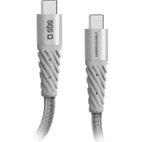 SBS TECABLEUNRELTCCK, 1,5 m, USB C, USB C, USB 2.0, Sølv