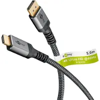 Goobay Displayport 1.2 - HDMI 2.0 Sleeved - 5m - Svart