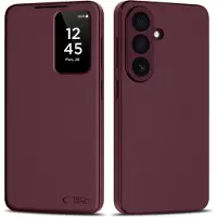 Tech-Protect Samsung Galaxy S26+ Smart Clear View Flip-etui med kortspor - Morbær