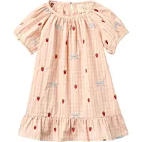 Flöss Kjole - Dolly - Berry/Bow Gingham - - 2 år (92) - Kjole