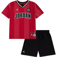 Jordan Shorts Sett - Mesh - Svart/Rød - - 5-6 år (110-116) - Shorts