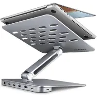 Axagon Aluminiumstativ 7-i-1 USB-C 5 Gbps-hub USB-hub - USB 3.2 - 7 porter - Sølv