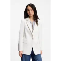 BOSS for woman. 50549396 Regular Fit white stretch crepe blazer (34), Casual, Polyester