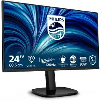 Philips 24B2U3601 - LED-skjerm - 24" (23.8" synlig) - 2560 x 1440 QHD @ 120 Hz - IPS - 1500:1 - HDMI, DisplayPort, USB-C - høyttalere - svart