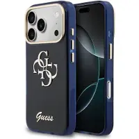 GUESS iPhone 17 Pro IML 4G Script Metal Logo-deksel - blått