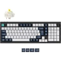 Keychron Q5 Max - Tastatur - QMK/VIA, custom mechanical, fully assembled knob, ISO layout collection - belyst - trådløs - USB-C, 2.4 GHz, Bluetooth 5.1 - QWERTY - Nordisk - tastsvitsj: Gateron Jupite