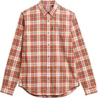 Superdry for man. M4010737A Orange vintage checkered organic cotton shirt (S), Casual, Long sleeve, Sustainable