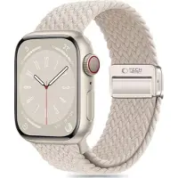 Tech-Protect nylonmag til Apple Watch 4 / 5 / 6 / 7 / 8 / 9 / SE (38 / 40 / 41 mm) naturlig titan