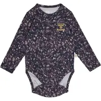 Hummel Body I/e - hmlFloa - Ombre Blue/Lilla m. Blomster - - 62 - Langermet Body