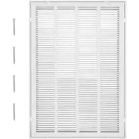 Vevor returluftfilterrist, passer til kanalåpning B20 x H30 tommer, filter ikke inkludert, deksel til returluftventil for vegg, pulverlakkert stål returluftrist avtakbar front/dør for 1 tomme filtre
