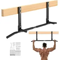 Vevor Bjelkemontert pull-up-stang, takmontert chin-up-stang for hjemmegym, multigrep pull-ups, 42 tommer bred multifunksjonell treningsstasjon, kraftige stålstenger for overkroppen, 440 lbs kapasitet