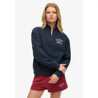 Superdry for woman. W2012541A Athletic Essential navy half-zip hoodie (M), Casual, Cotton