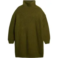 Superdry Chunky Rib Lang Ermet Midi-kjole