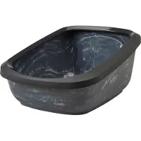 Savic Kattedo Aseo Jumbo marble - Startsett: Toalett gråmarmorert/svart + 6 Bag it up
