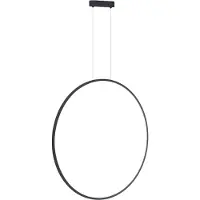 Milagro Lighting LED-hengelampe Saturno vertikal, svart, Ø 80 cm, metall