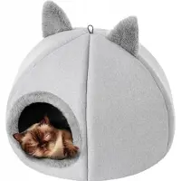 Doggy R1 KITTY HEAD grå katteseng