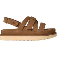 Ugg for woman. 1175122 Goldenstar Gleam leather sandals brown (39), Flat, Suede, Velcro, Casual
