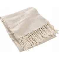 Douceur D`Interieur DORELINE Douceur d'Interieur pledd/overkast med frynser 125 x 150 cm