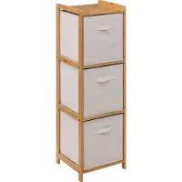 5 Five TIDY bambushylle 109,5 cm, 3 stoffkurver