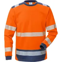 Fristads Langermet T-skjorte 7724 THV, klasse 3 Varseloransje/marineblå L