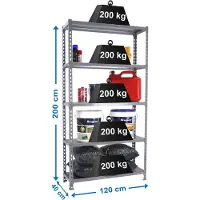 Simonclick Megaplus 5/400 Metallhylle 2000x1200x400 Mm