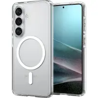 Spigen Ultra Hybrid Mag MagSafe-etui for Samsung Galaxy S26 - klart og hvitt