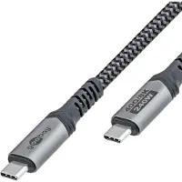 Goobay 74210, 0,5 m, USB C, USB C, 40 Gbit/sek, svart, grå