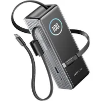 EcoFlow RAPID (25000 mAh, 170 W) – Innebygd kabel – Powerbank – Svart