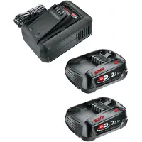 Gardena 14914-20, Batteri- og ladersett, Lithium-Ion (Li-Ion), 2,5 Ah, 18 V, , Svart