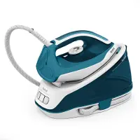 Tefal Express Essential SV6115 - Dampstrykejern med automatisk slukking - såleplate: Ceramic Xpress Glide - 2200 W - hvit/turkis