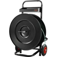 Vevor båndvogn, egnet for PET/PP/polyester stroppespiraler med kjernestørrelse på 20,3/40,6 cm, kraftig stroppeautomat utstyrt med oppgradert bremsesystem, innebygd romslig skuff for verktøy